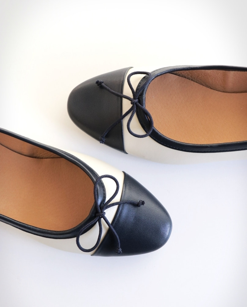 ROS Lisbon - ROS Ballerinas Off White & Navy (7)
