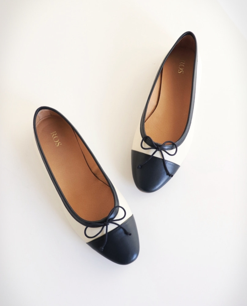 ROS Lisbon - ROS Ballerinas Off White & Navy (8)