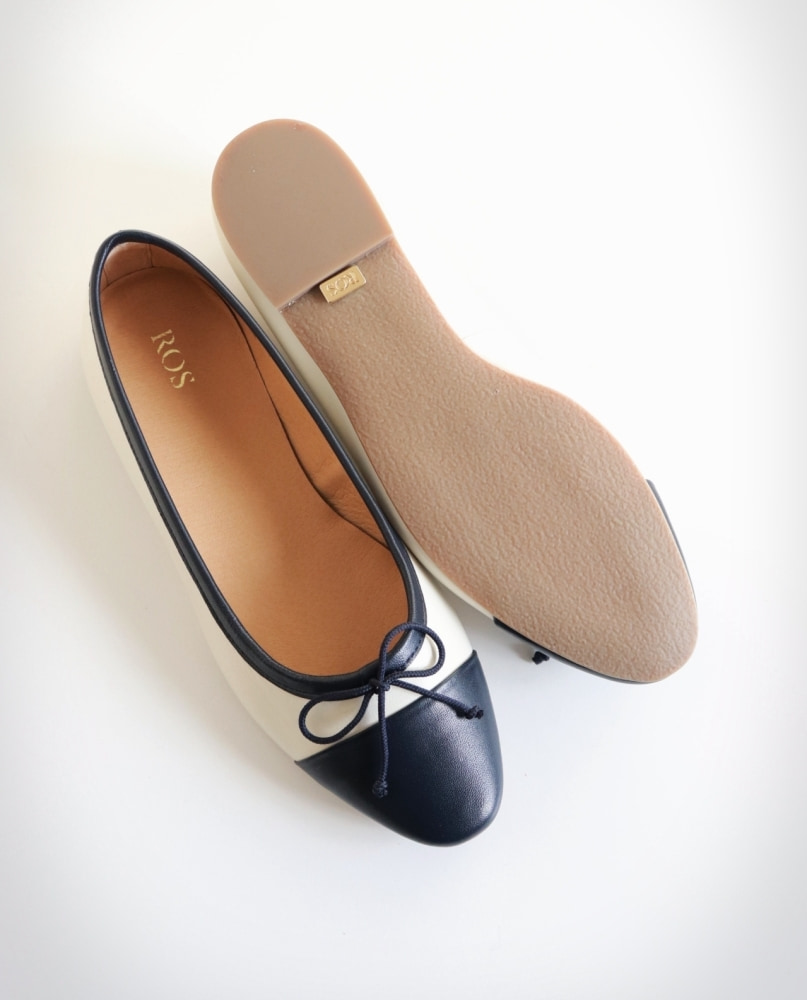 ROS Lisbon - ROS Ballerinas Off White & Navy (10)
