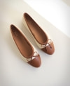 ROS Ballerinas Off White & Cognac (2)