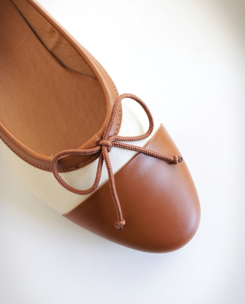 ROS Lisbon - ROS Ballerinas Off White & Cognac (7)