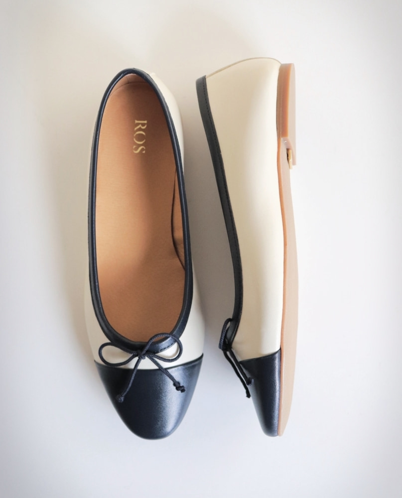 ROS Lisbon - ROS Ballerinas Off White & Navy (9)